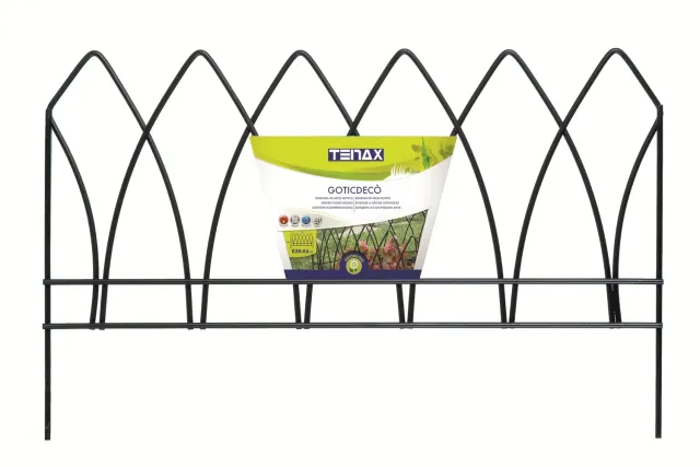 Fenceshop.eu Bordura giardino arco gotico nera 38x60 cm acciaio